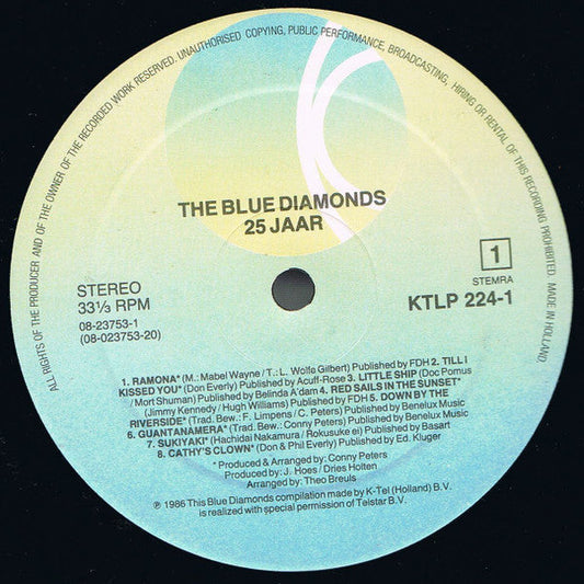 Blue Diamonds - 25 Jaar (LP) Vinyl LP Vinyl Zeer Goed / Hoesje Goed "VINYLSINGLES.NL"