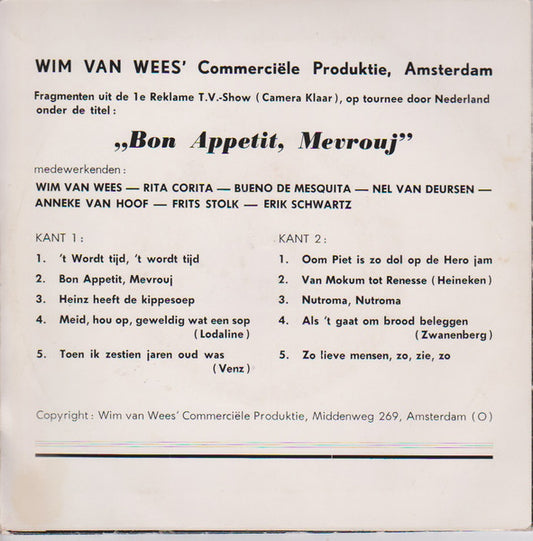 Various - Bon Appétit, Mevrouj Vinyl Singles Vinyl Zeer Goed / Hoesje Goed "VINYLSINGLES.NL"