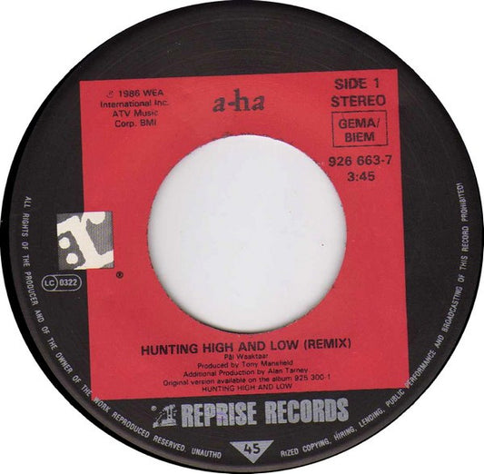 a-ha - Hunting High And Low (Remix) Vinyl Singles Vinyl Goed / Hoes Generic