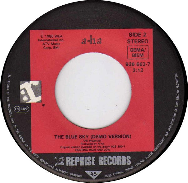 a-ha - Hunting High And Low (Remix) Vinyl Singles Vinyl Goed / Hoes Generic