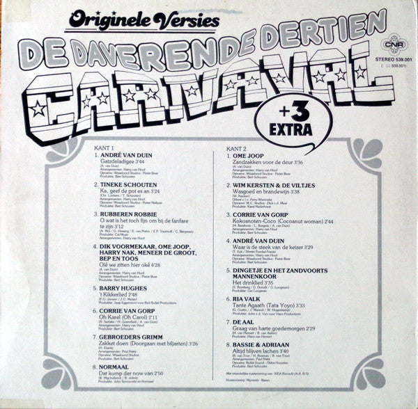 Various - De Daverende Dertien Carnaval + 3 Extra (LP) 50067 50979 Vinyl LP Goede Staat