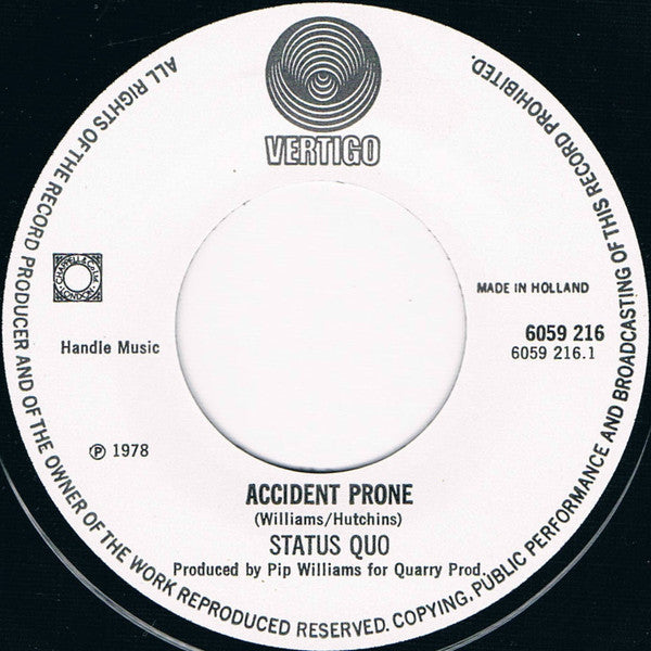 Status Quo - Accident Prone 17370 Vinyl Singles VINYLSINGLES.NL