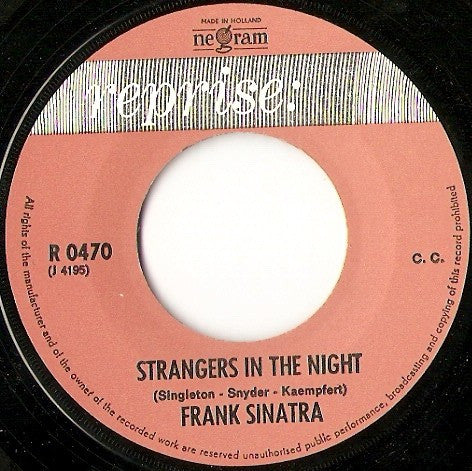 Frank Sinatra - Strangers In The Night Vinyl Singles Vinyl Goed / Hoes Slecht