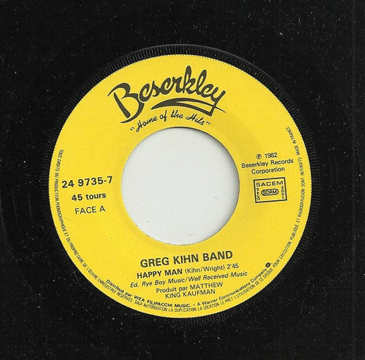 Greg Kihn Band - Happy Man Vinyl Singles Media VG+ / Sleeve Generic