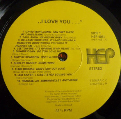 Various - I Love You (LP) 40198 (B) Vinyl LP VINYLSINGELS.NL