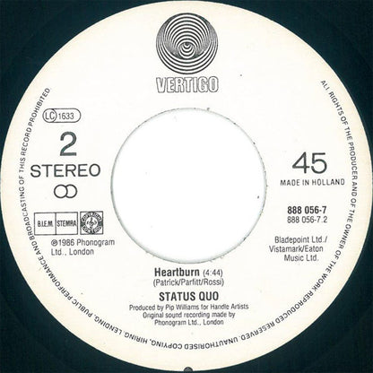 Status Quo - In The Army Now Vinyl Singles Vinyl Very Good (VG) <br> Hoes Generic