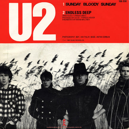 U2 - Sunday Bloody Sunday Vinyl Singles Vinyl Zeer Goed / Hoesje Goed "VINYLSINGLES.NL"