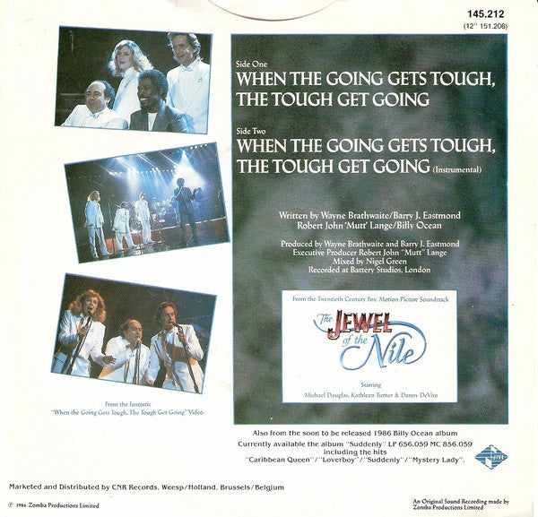 Billy Ocean - When The Going Gets Tough, The Tough Get Going 40598 Vinyl Very Good (VG) <br> Hoes Good Plus (G+)
