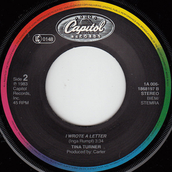 Tina Turner - Let's Stay Together Vinyl Singles Vinyl Very Good (VG) <br> Hoes Generic