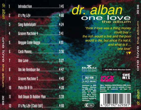 Dr. Alban - One Love (The Album) (CD) Compact Disc Goede Staat