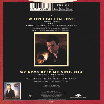 Rick Astley - When I Fall In Love Vinyl Singles Vinyl Zeer Goed / Hoesje Goed "VINYLSINGLES.NL"