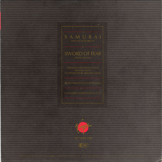 Michael Cretu - Samurai (English Version) 39075 Vinyl Singles Vinyl Zeer Goed / Hoesje Goed "VINYLSINGLES.NL"