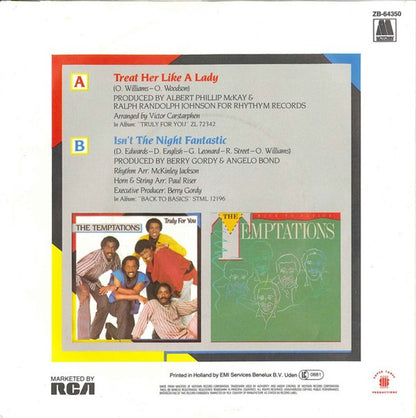 Temptations - Treat Her Like A Lady Vinyl Singles Vinyl Very Good (VG) <br> Hoes Good Plus (G+)