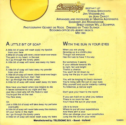 Champagne - A Little Bit Of Soap Vinyl Singles Vinyl Very Good (VG) <br> Hoes Good Plus (G+)