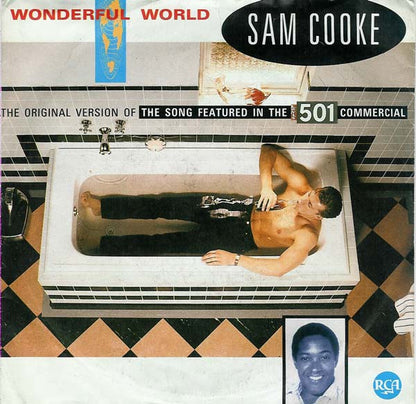 Sam Cooke - Wonderful World Vinyl Singles Vinyl Very Good (VG) <br> Hoes Good Plus (G+)