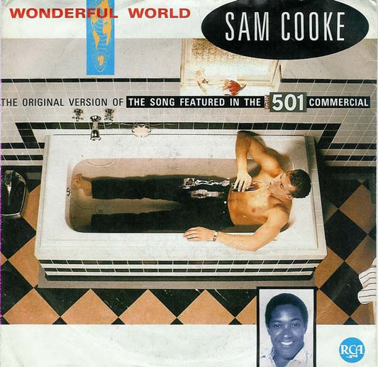 Sam Cooke - Wonderful World Vinyl Singles Vinyl Very Good (VG) <br> Hoes Good Plus (G+)