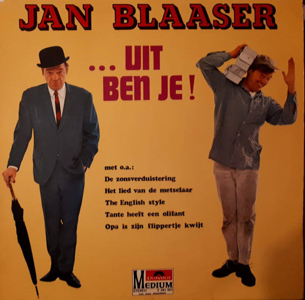 Jan Blaaser - ... Uit Ben Je! (LP) Vinyl LP Vinyl Very Good (VG) <br> Hoes Good Plus (G+)