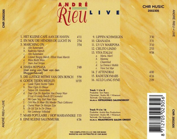 André Rieu - Live (CD) Compact Disc Goede Staat