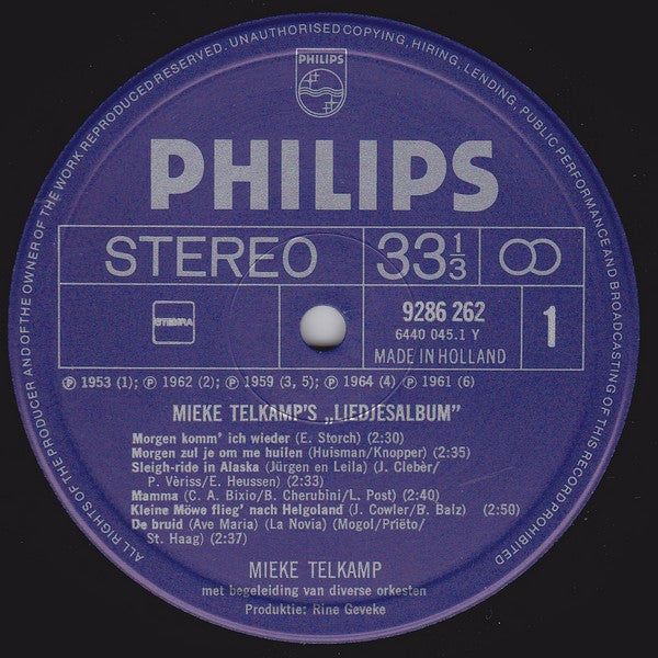 Mieke Telkamp – Liedjesalbum (LP)