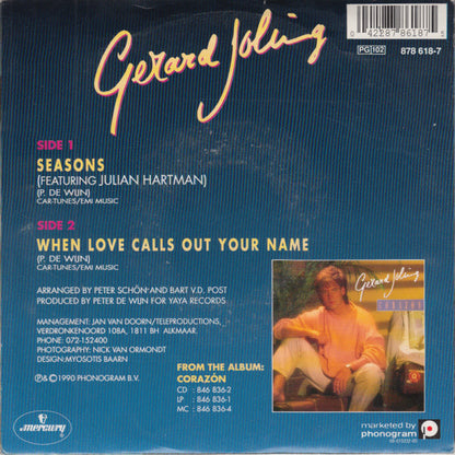 Gerard Joling Featuring Julian Hartman - Seasons Vinyl Singles Vinyl Very Good (VG) <br> Hoes Good Plus (G+)