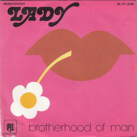 Brotherhood Of Man - Lady Vinyl Singles Vinyl Very Good (VG) <br> Hoes Good Plus (G+)