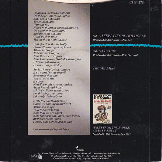 Alvin Stardust - I Feel Like Buddy Holly Vinyl Singles Vinyl Zeer Goed / Hoesje Goed "VINYLSINGLES.NL"