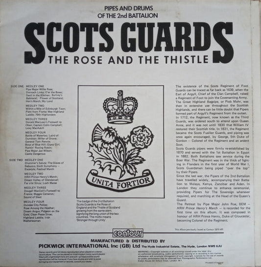 Pipes And Drums Of The Scots Guards - The Rose And The Thistle (LP) Vinyl LP Media VG+ / Sleeve G+