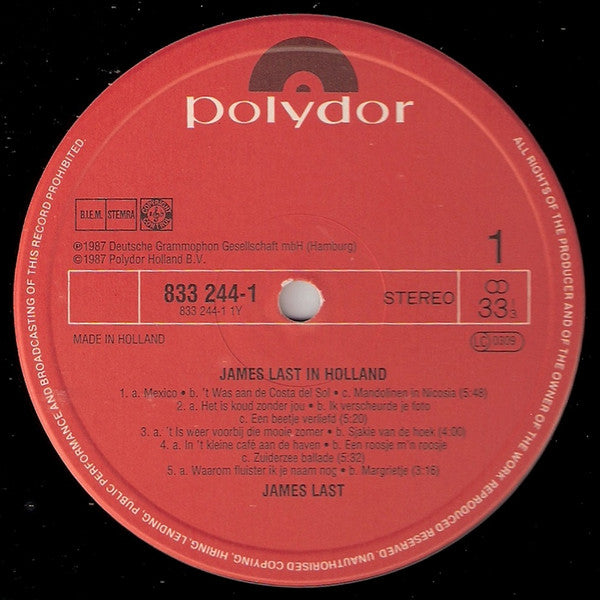 James Last - In Holland (LP) 50983 Vinyl LP Zeer Goede Staat
