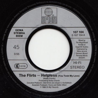 Flirts - Helpless (You Took My Love) Vinyl Singles Vinyl Very Good (VG) <br> Hoes Generic