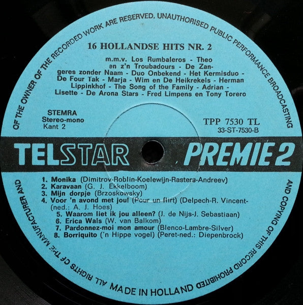 Various - 16 Hollandse Hits (LP)
