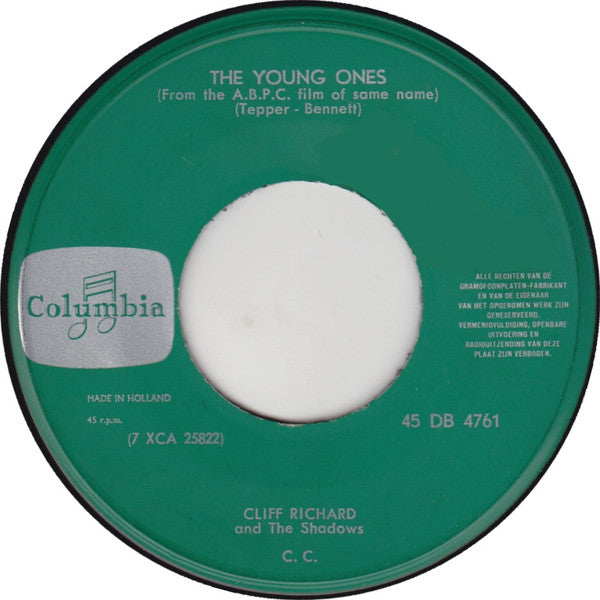 Cliff Richard & The Shadows - The Young Ones Vinyl Singles Vinyl Very Good (VG) <br> Hoes Generic