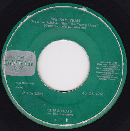 Cliff Richard & The Shadows - The Young Ones Vinyl Singles Vinyl Very Good (VG) <br> Hoes Generic