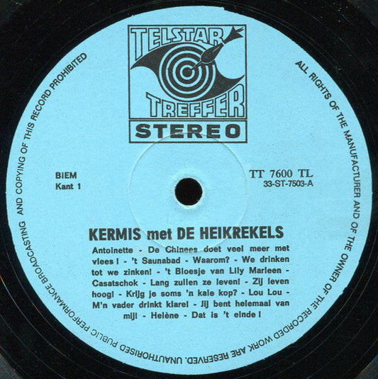 Heikrekels - Kermis Met De Heikrekels (LP) Vinyl LP Vinyl Zeer Goed / Hoesje Goed "VINYLSINGLES.NL"