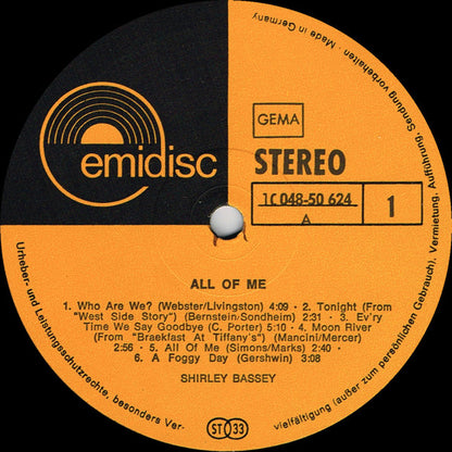 Shirley Bassey ‎- All Of Me (LP)