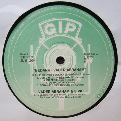 Vader Abraham - Bedankt Vader Abraham (LP) Vinyl LP