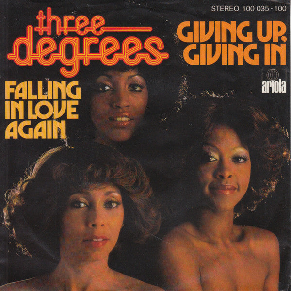 Three Degrees - Giving Up Giving In Vinyl Singles Vinyl Goed / Hoes Tekst