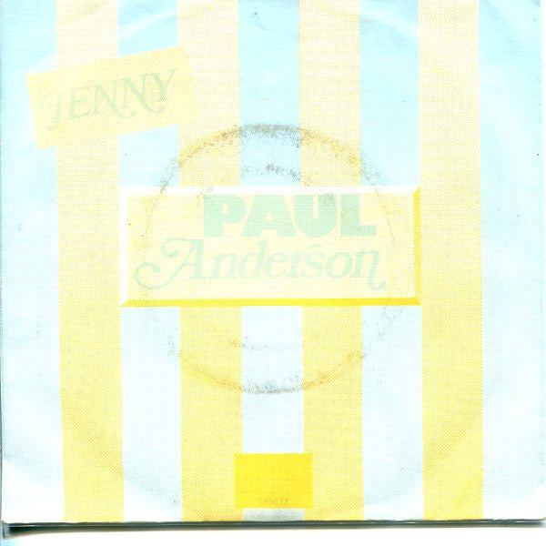 Paul Anderson - Jenny Vinyl Singles Vinyl Very Good (VG) <br> Hoes Good Plus (G+)