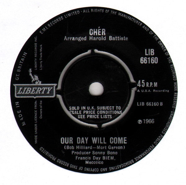 Cher - Bang Bang (My Baby Shot Me Down) Vinyl Singles Vinyl Very Good (VG) <br> Hoes Generic