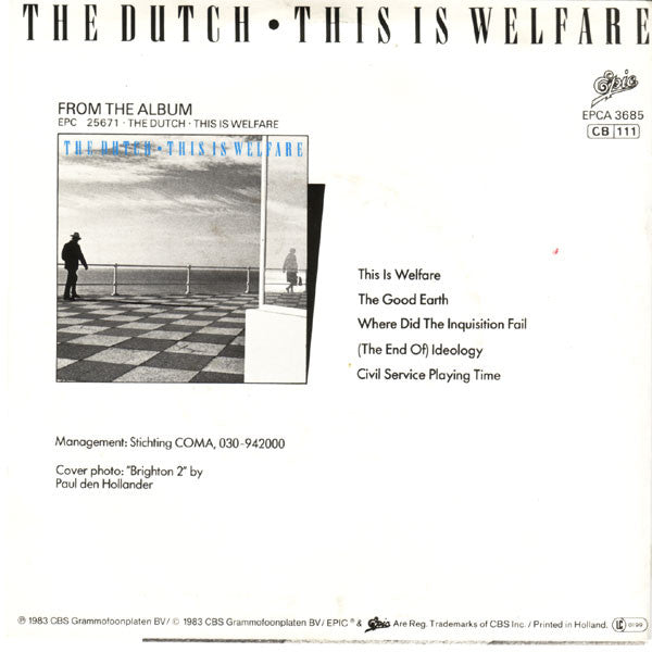Dutch - This Is Welfare Vinyl Singles Vinyl Goed / Hoes Sticker