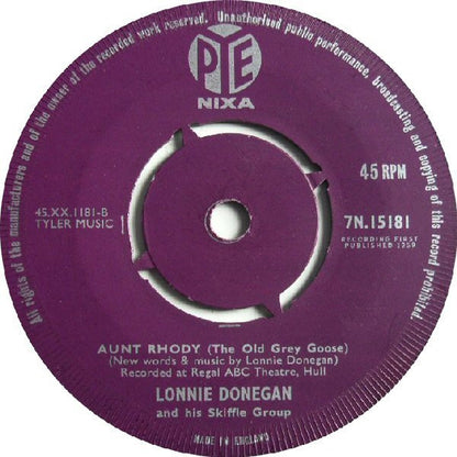 Lonnie Donegan's Skiffle Group - Does Your Chewing Gum Lose It's Flavour Vinyl Singles Vinyl Very Good (VG) <br> Hoes Generic