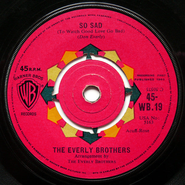 Everly Brothers - Lucille Vinyl Singles Vinyl Very Good (VG) <br> Hoes Generic