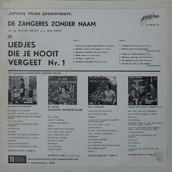 Zangeres Zonder Naam - Liedjes Die Je Nooit Vergeet 1 (LP) 42950 Vinyl LP Goede Staat