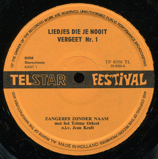 Zangeres Zonder Naam - Liedjes Die Je Nooit Vergeet 1 (LP) 46462