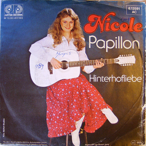Nicole - Papillon Vinyl Singles Vinyl Very Good (VG) <br> Hoes Good Plus (G+)