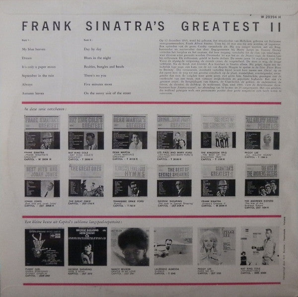 Frank Sinatra - Sinatra's Greatest - 2 (LP) 49588 Vinyl LP Goede Staat