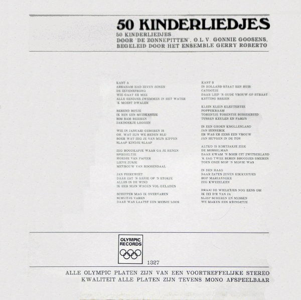 Zonnepitten - 50 Kinderliedjes (LP) 42501