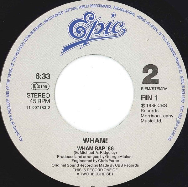 Wham! - The Edge Of Heaven 34403 Vinyl Singles VINYLSINGLES.NL