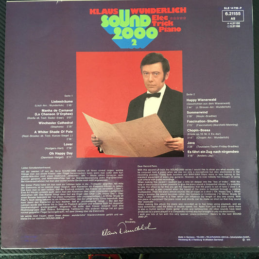Klaus Wunderlich - Sound * - Elec Trick Piano (LP) Vinyl LP Vinyl Zeer Goed / Hoesje Goed "VINYLSINGLES.NL"