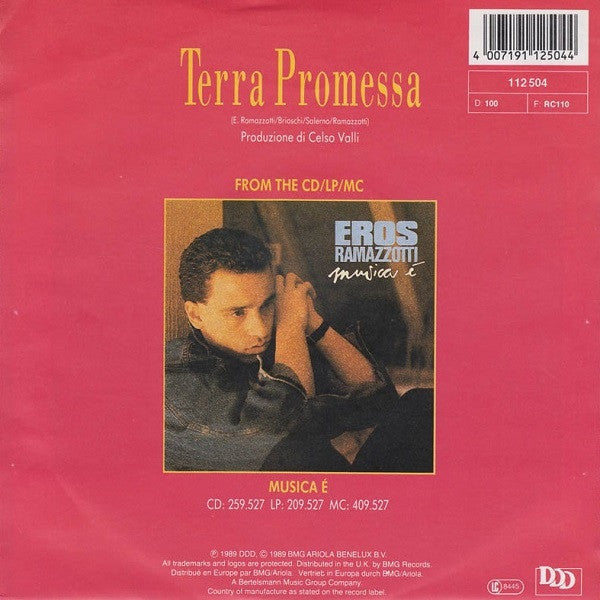Eros Ramazzotti - Terra Promessa Vinyl Singles Vinyl Goed / Hoes Sticker