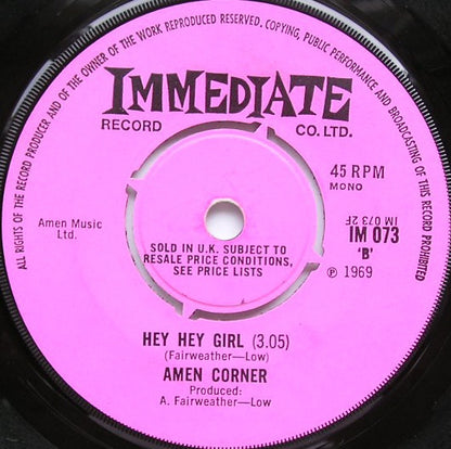 Amen Corner - (If Paradise Is) Half As Nice Vinyl Singles Vinyl (VG) <br> Hoes Generic